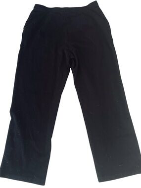 LL Bean Petite Large Pull On Black Denim Jeans Straight Leg NWT Comfort Stretch